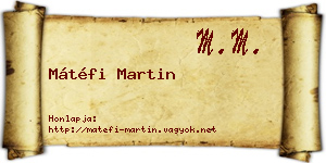 Mátéfi Martin névjegykártya